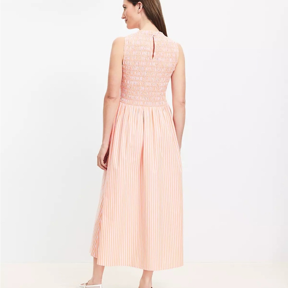 LOFT Pink Sleeveless Mock Neck Midi Sundress - Picture 2 of 2